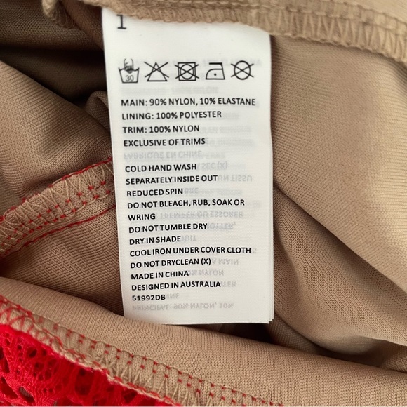 Bardot Red Sasha Long Sleeve Lace Overlay Mini Cocktail Dress 37549 - Picture 8 of 9